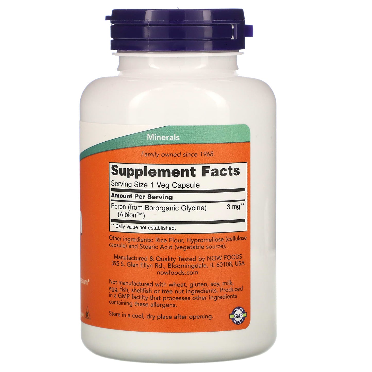 Now Foods, Boron 3 mg, 250 Capsules UPC 733739014122 | HiLife Vitamins