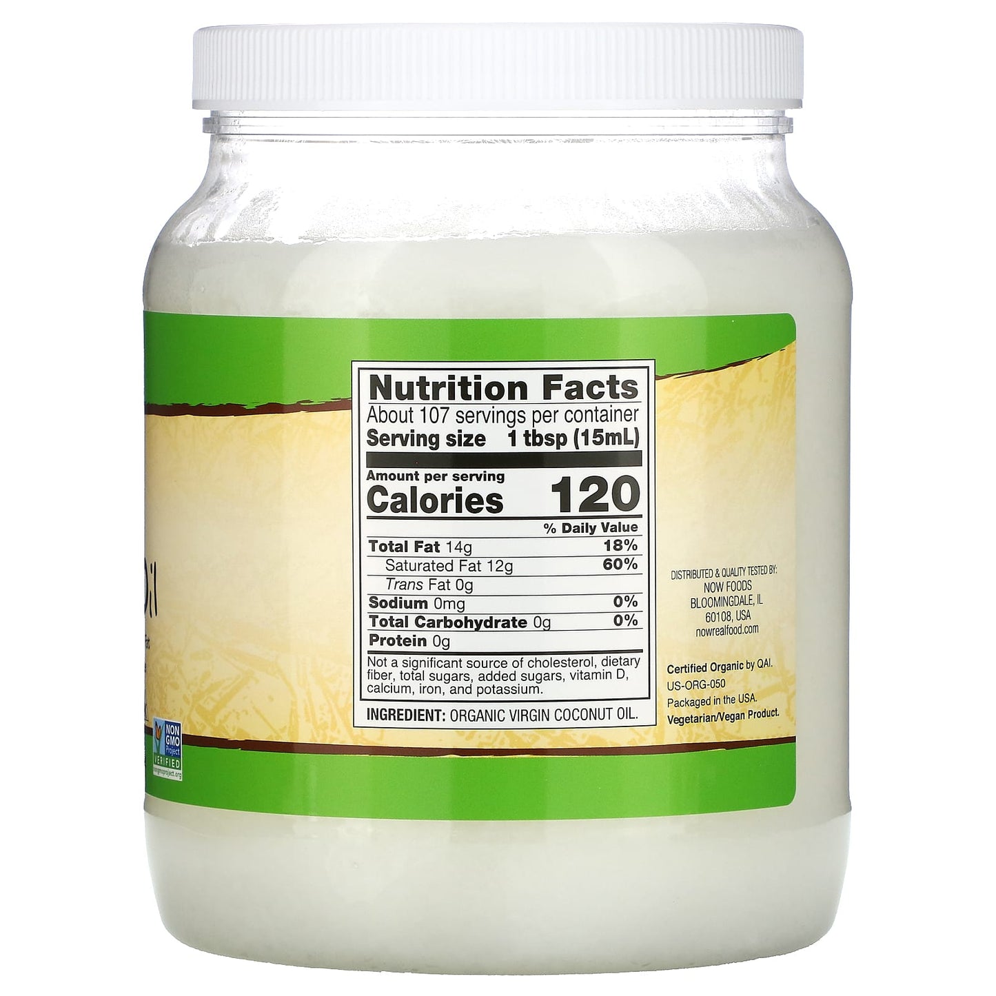 Now Foods, Organic Coconut Oil Virgin, 54 OZ oil UPC 733739017352 | HiLife Vitamins