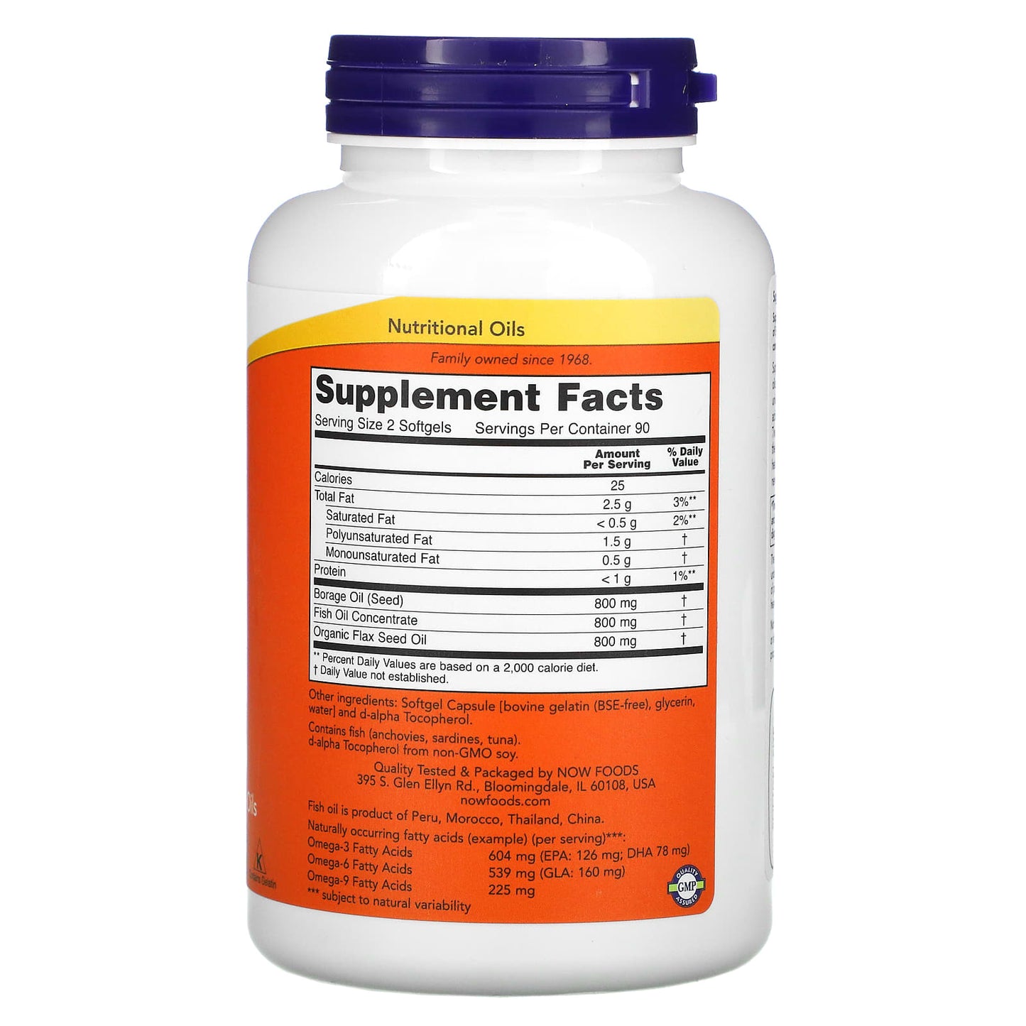 Now Foods, Super Omega 3-6-9, 1,200 mg, 180 Softgels UPC 733739018410 | HiLife Vitamins