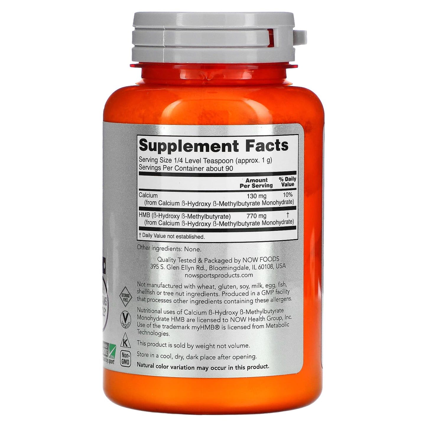Now Foods, HMB POWDER, 90 GM UPC 733739020574 | HiLife Vitamins