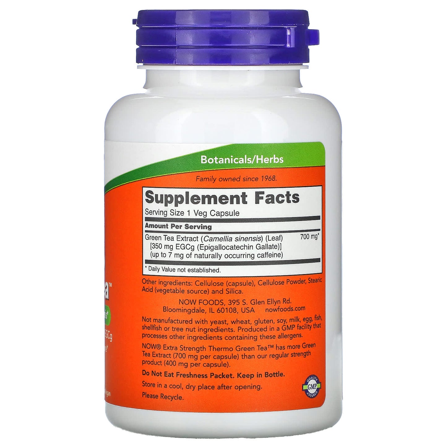 Now Foods, Thermo Green Tea, 90 Vegetarian Capsules UPC 733739020758 | HiLife Vitamins