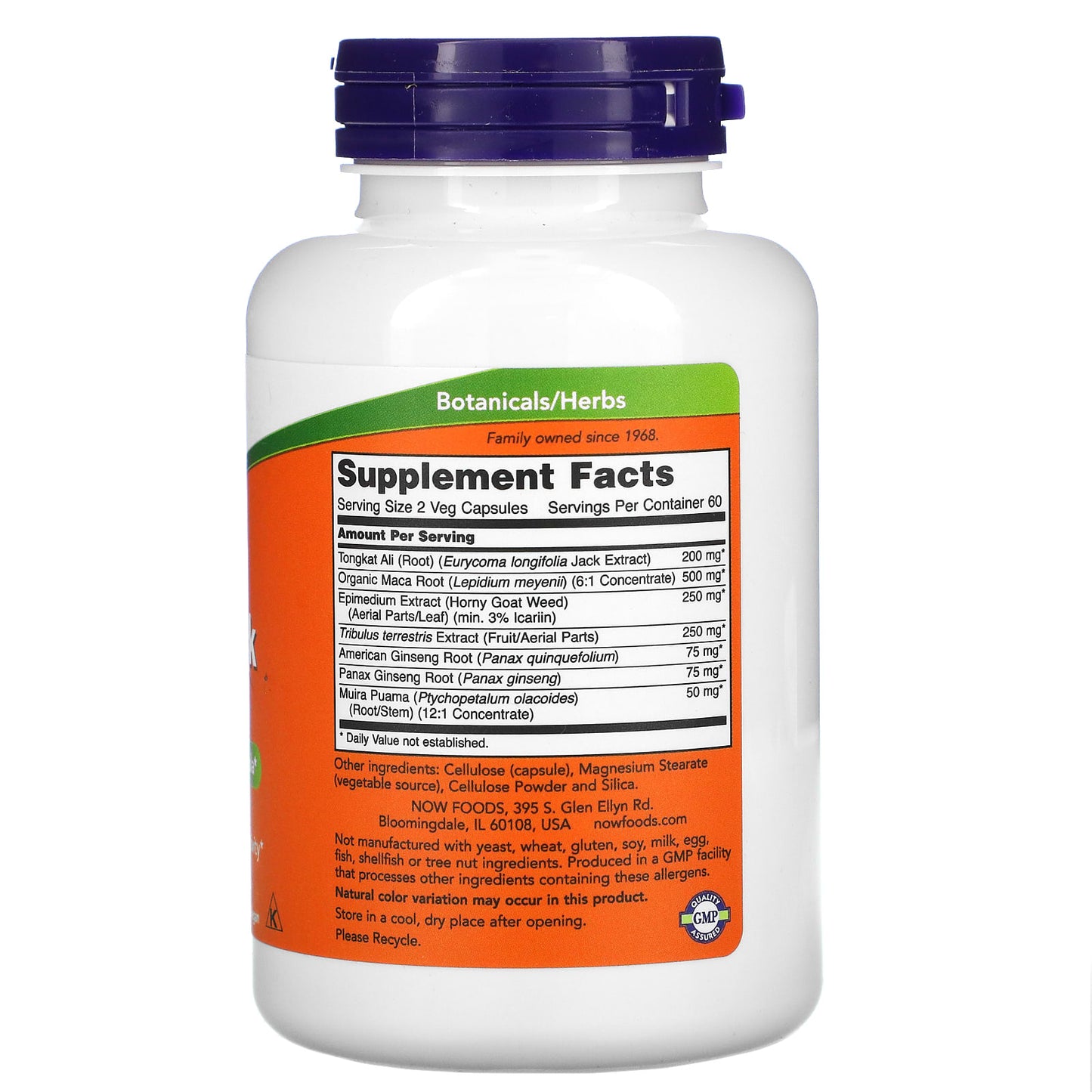 Now Foods, Testo Jack 200 Extra Strength, 120 Vegetarian Capsules UPC 733739021977 | HiLife Vitamins