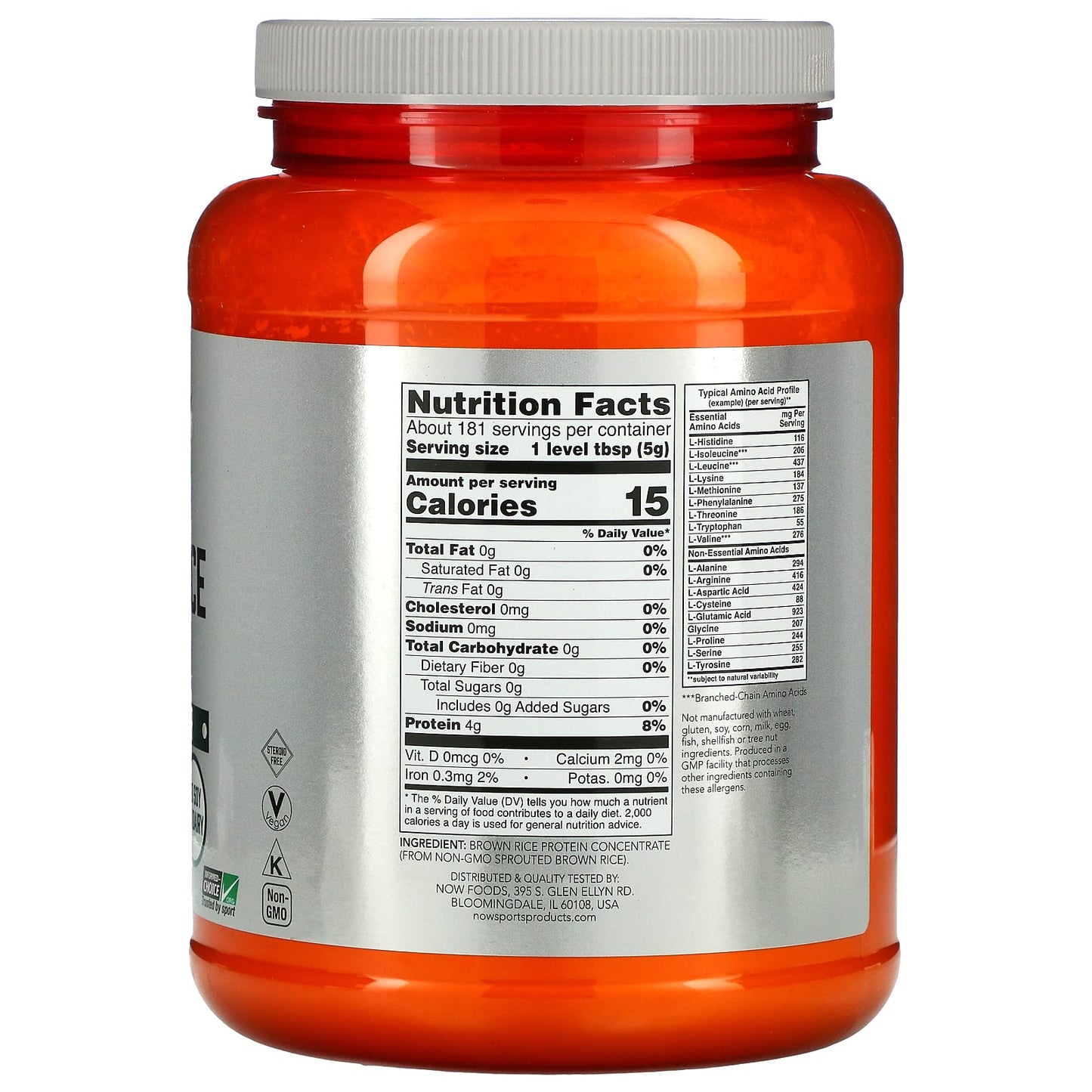 Now Foods, SPROUTED BROWN RICE PROTEIN, 2 LB UPC 733739022066 | HiLife Vitamins