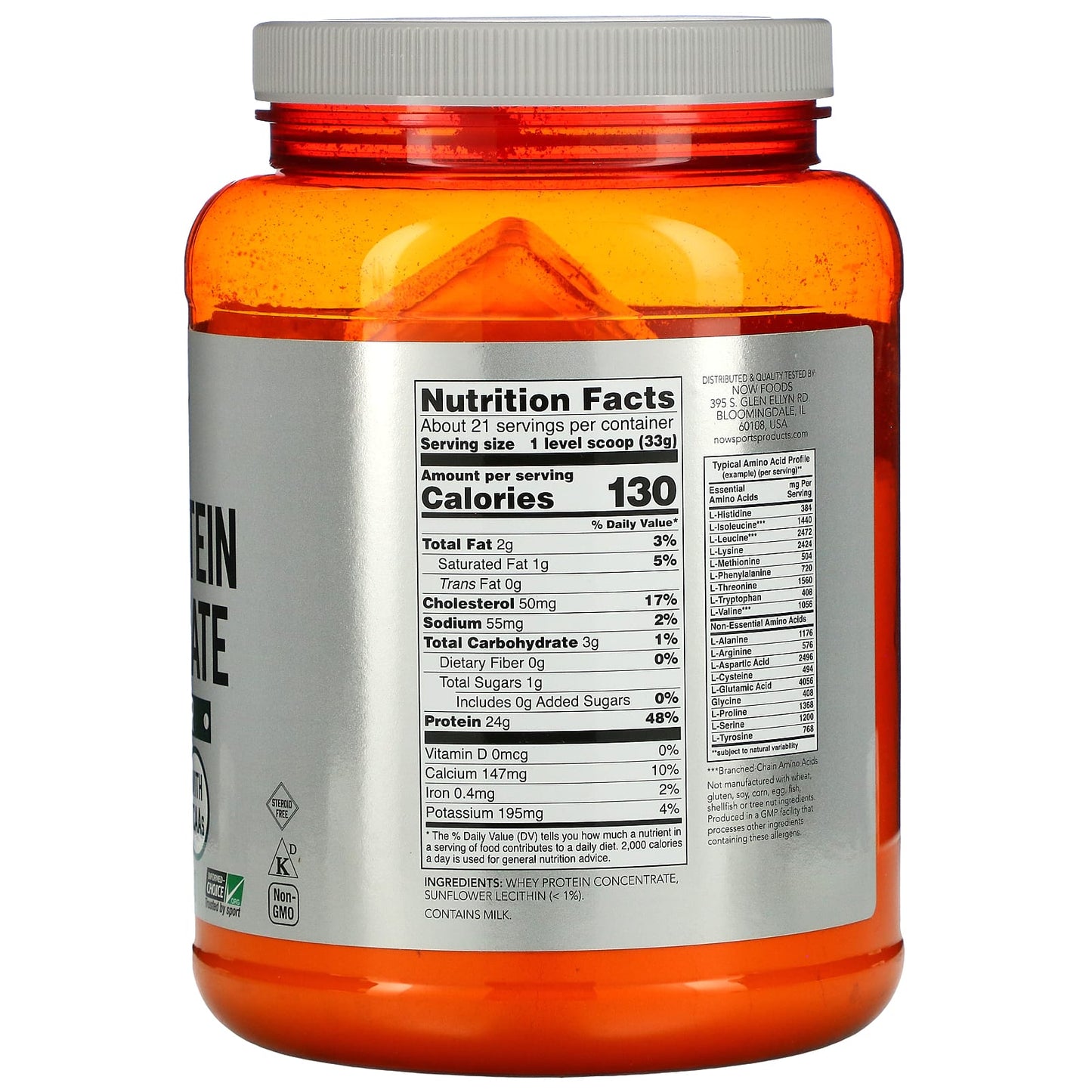 Now Foods, WHEY CONCENTRATE UNFLAVOR, 1.5 LB UPC 733739022981 | HiLife Vitamins