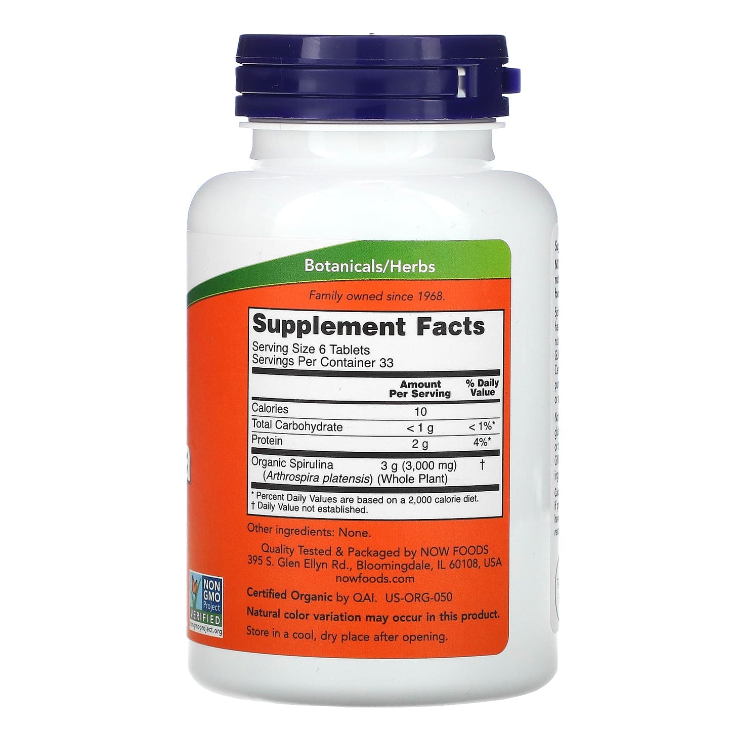 Now Foods, SPIRULINA 500mg hawaii, 200 Tablets UPC 733739026989 | HiLife Vitamins