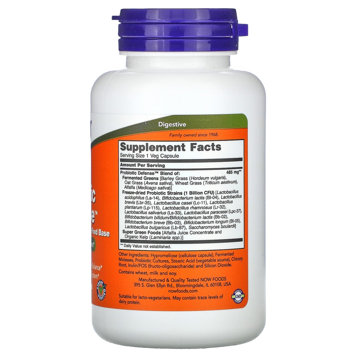 Now Foods, Probiotic Defense, 90 Veg Capsules UPC 733739029188 | HiLife Vitamins