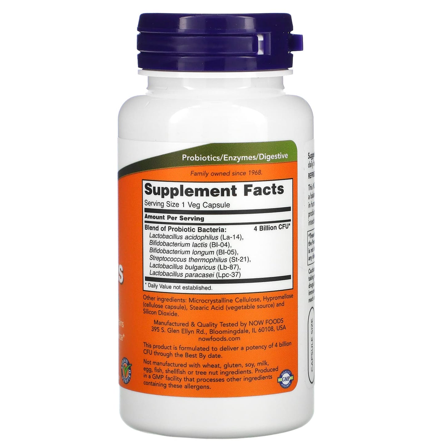 Now Foods, ACIDOPHILUS 4 X 6, 120 Capsules UPC 733739029225 | HiLife Vitamins