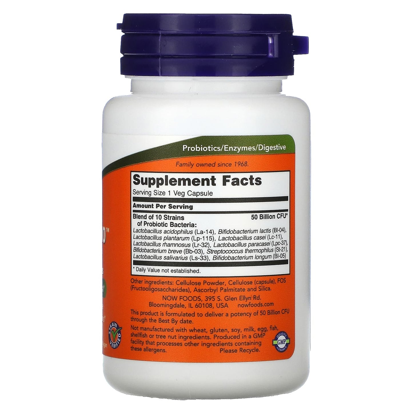 Now Foods, Probiotic 10 50 Billion, 50 Veg Capsules UPC 733739029287 | HiLife Vitamins