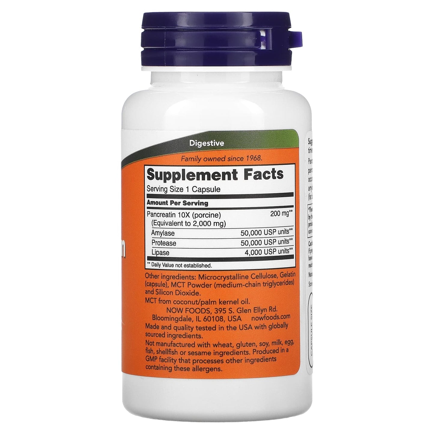 Now Foods, Pancreatin 2000 mg, 100 Capsules UPC 733739029454 | HiLife Vitamins