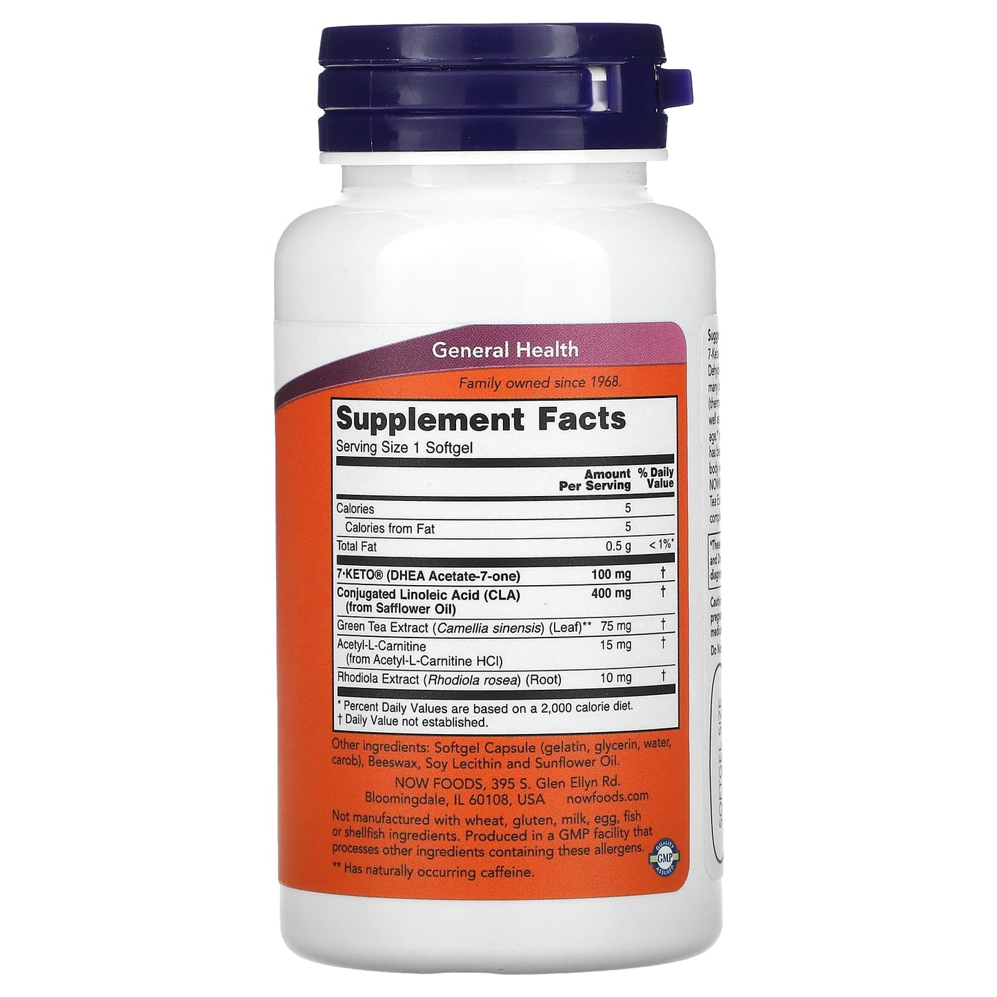 Now Foods, 7-Keto 100 mg, 60 Softgels UPC 733739030221 | HiLife Vitamins