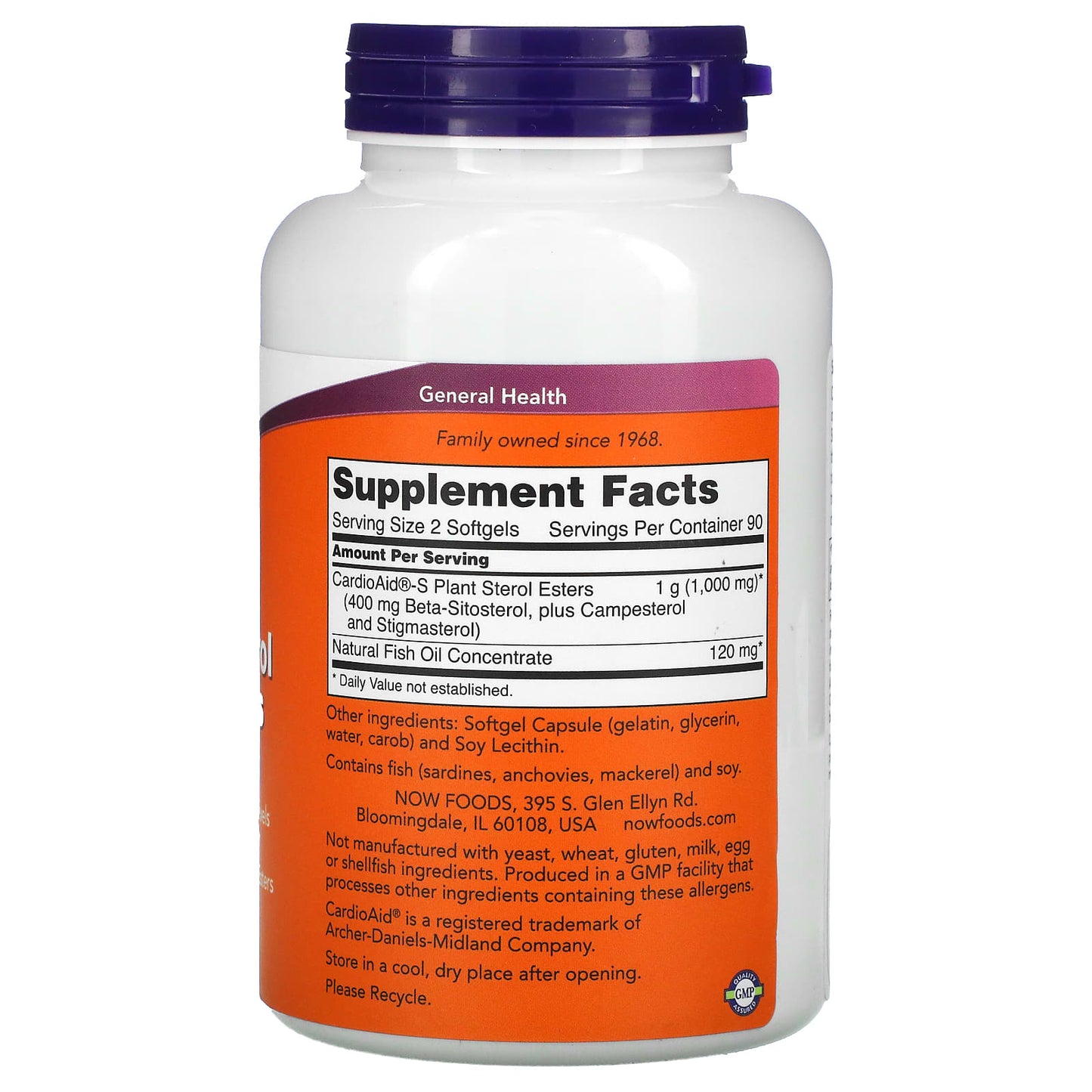 Now Foods, BETA-SITOSTEROL PLANT STEROLS W/ FISH OIL, 180 Softgels UPC 733739030795 | HiLife Vitamins