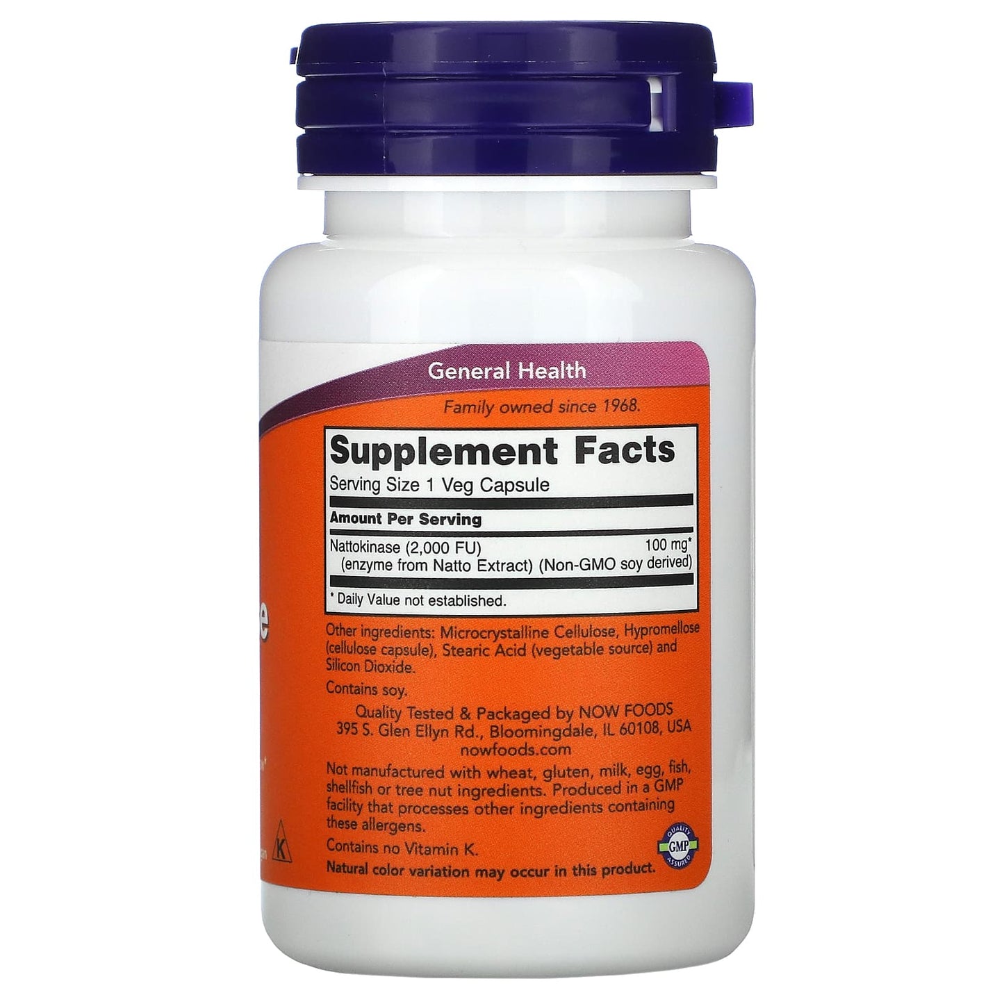 Now Foods, Nattokinase 100 mg, 60 Veg Capsules UPC 733739031402 | HiLife Vitamins