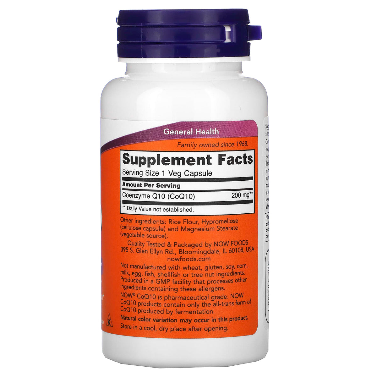 Now Foods, CoQ10, 200 mg, 60 Veg Capsules UPC 733739031761 | Hilife Vitamins