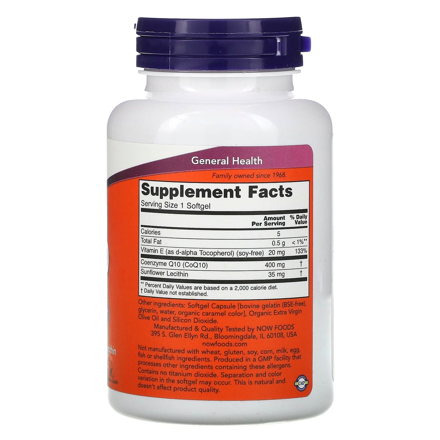 Now Foods, CoQ10 400mg, 60 Softgels UPC 733739031983 | HiLife Vitamins