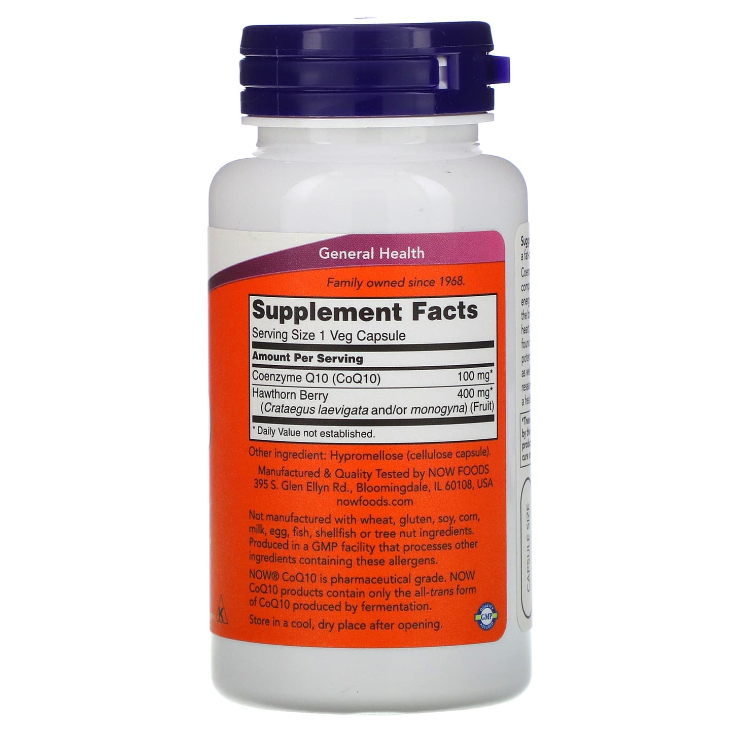 Now Foods, Coq10 100 W/ Hawthorne Berries, 90 Vegetarian Capsules UPC 733739032126 | HiLife Vitamins
