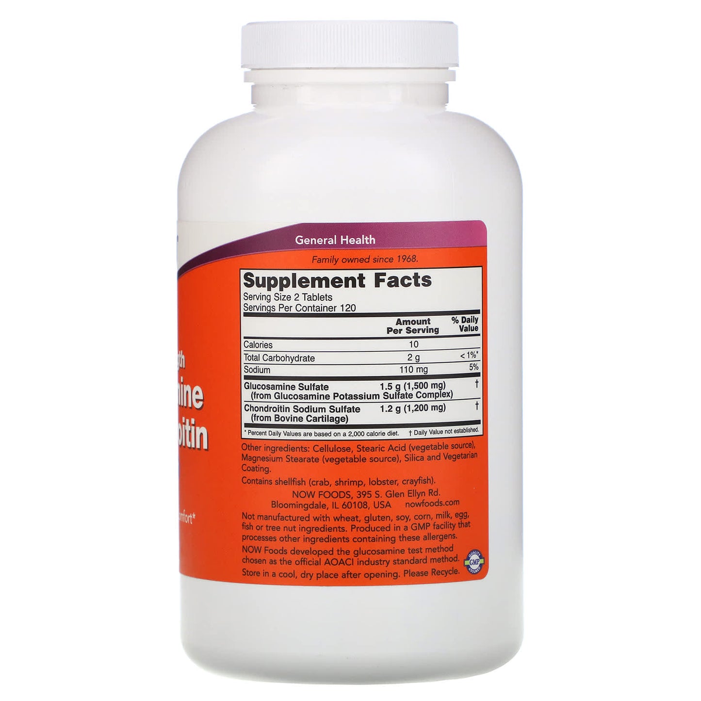 Now Foods, Glucosamine & Chondroitin, Extra Strength, 240 Tablets UPC 733739032447 | HiLife Vitamins