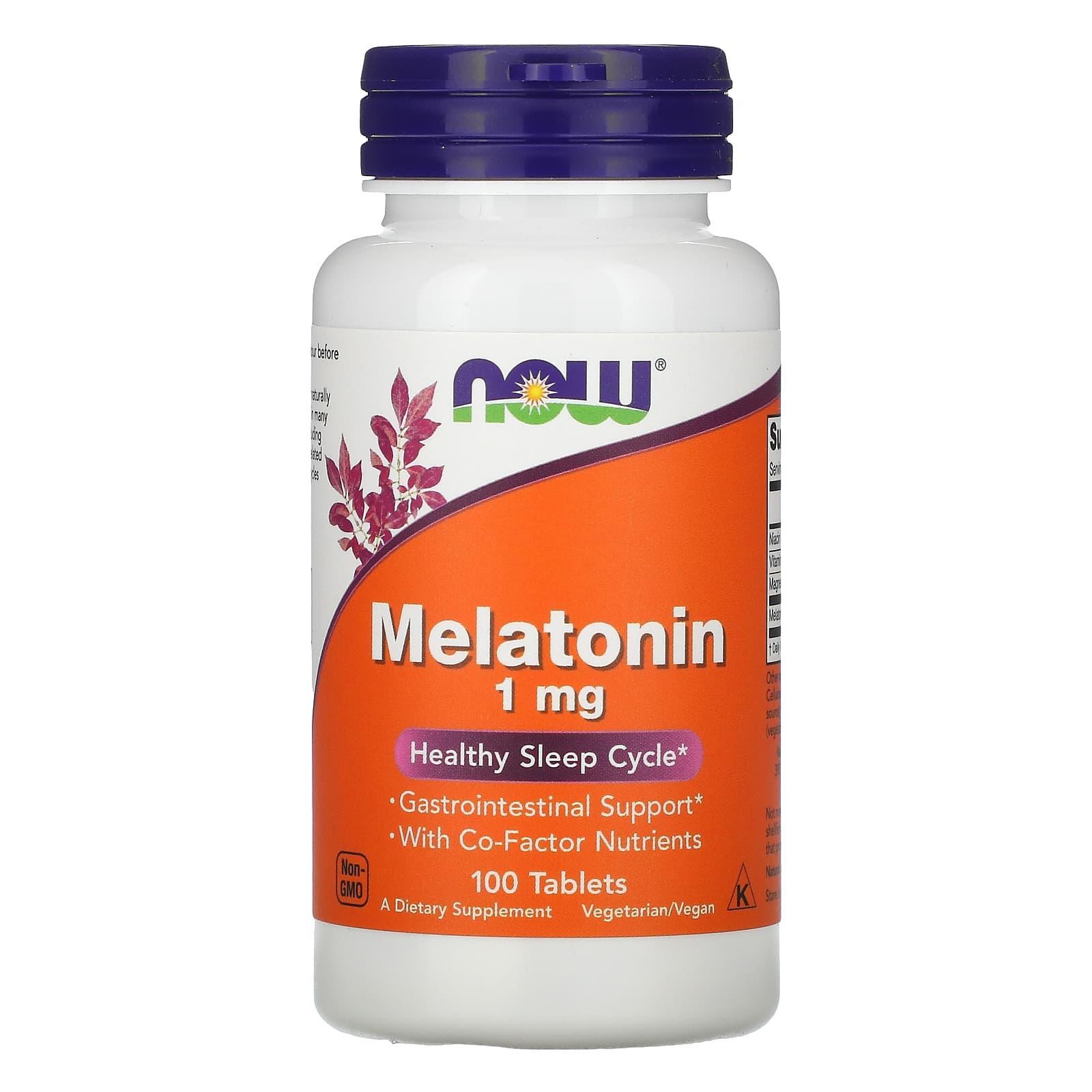 Now Foods, Melatonin, 1 mg, 100 Tablets UPC 733739032621 | HiLife Vitamins