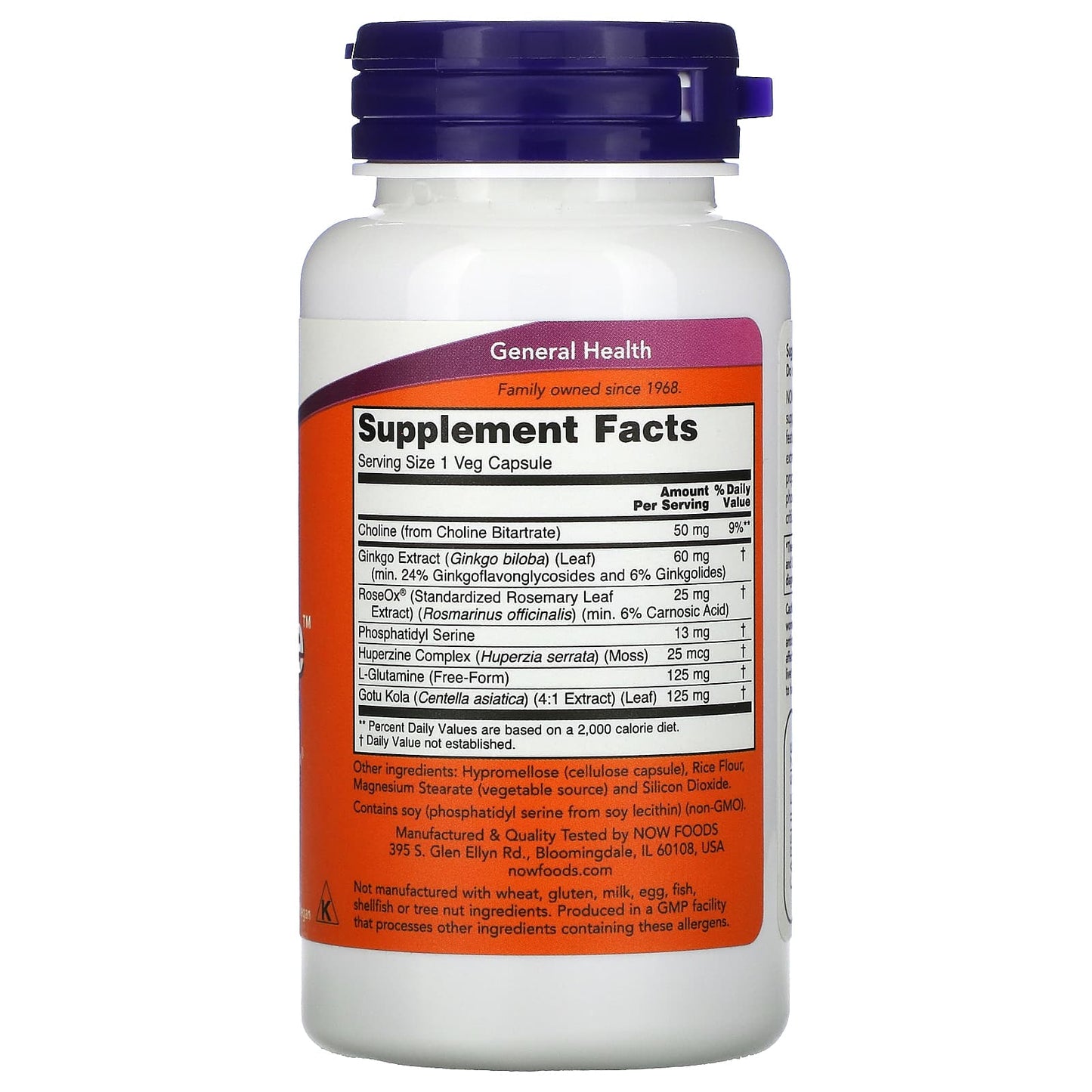 Now Foods, Brain Elevate Formula, 60 Vegetarian Capsules UPC 733739033031 | HiLife Vitamins