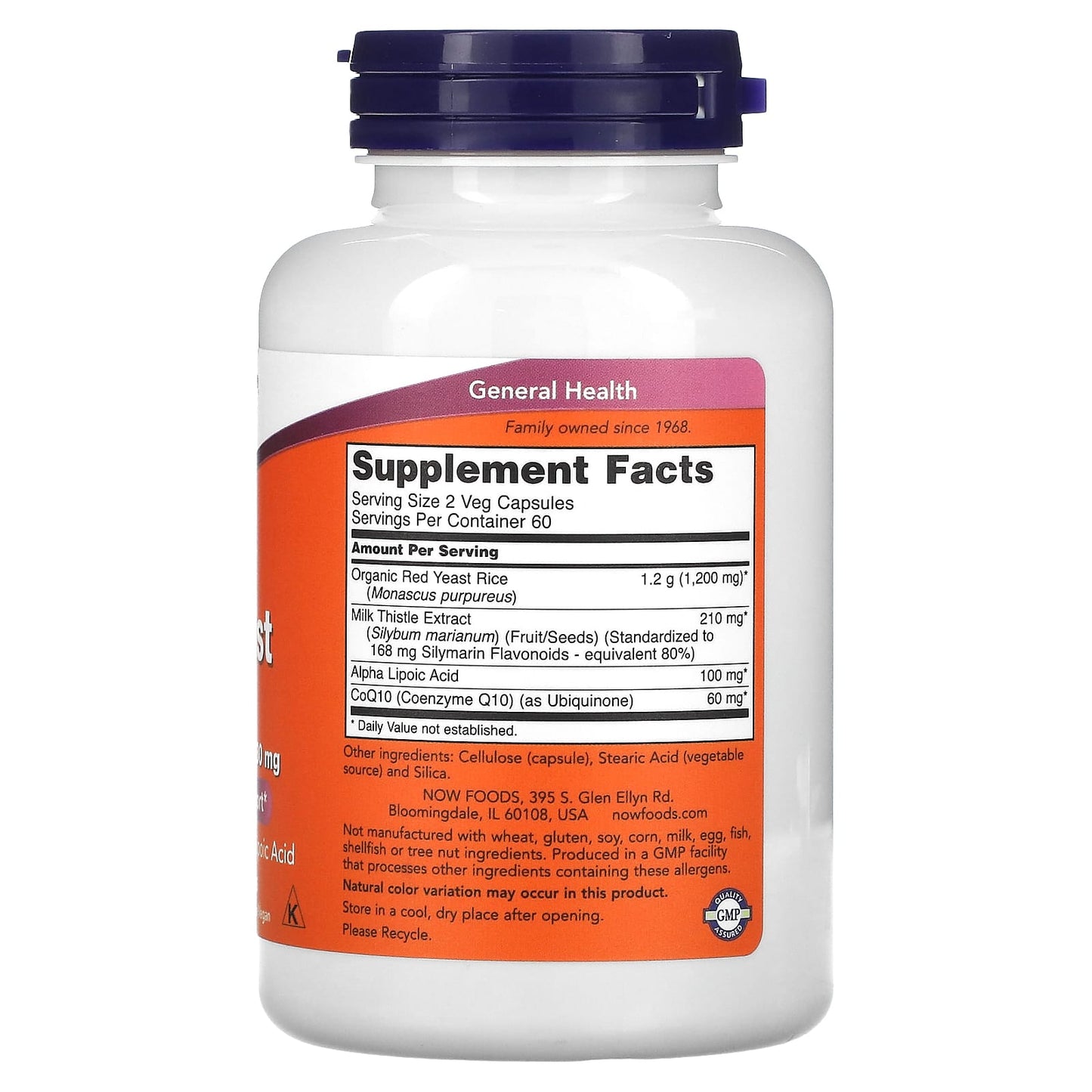 Now Foods, Red Rice Yeast & Coq10 Formula, 120 Vegetarian Capsules UPC 733739033345 | HiLife Vitamins