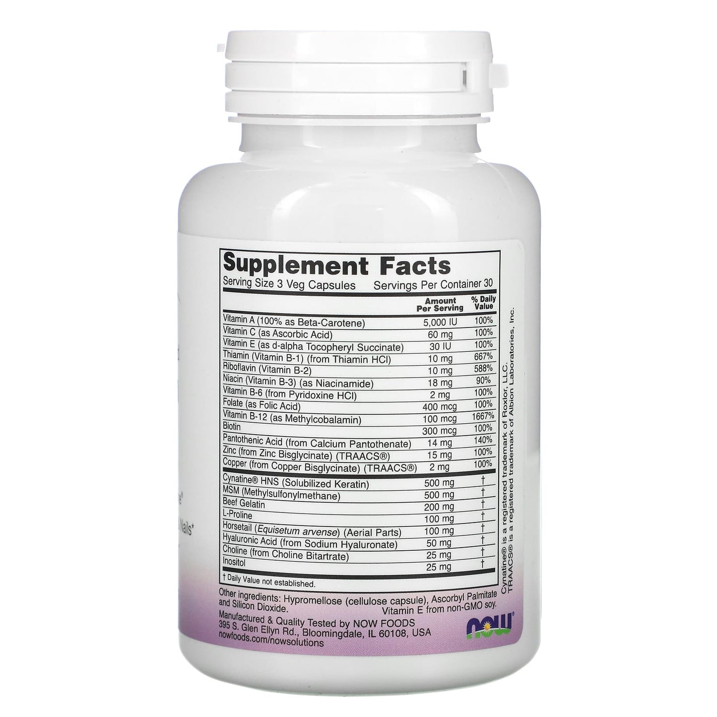 Now Foods, Clinically Advanced Hair, Skin and Nail Formula, 90 Capsules UPC 733739033734 | HiLife Vitamins