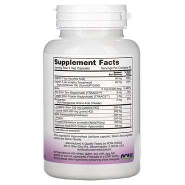 Now Foods, VEGAN HAIR, SKIN & NAILS, 90 Veg Caps UPC 733739033819 | HiLife Vitamins
