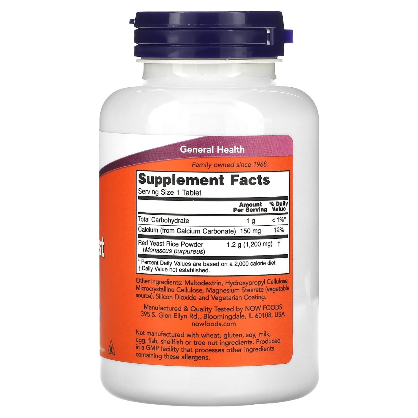 Now Foods, Red Rice Yeast Extract 1200 mg, 120 Tablets UPC 733739035035 | HiLife Vitamins