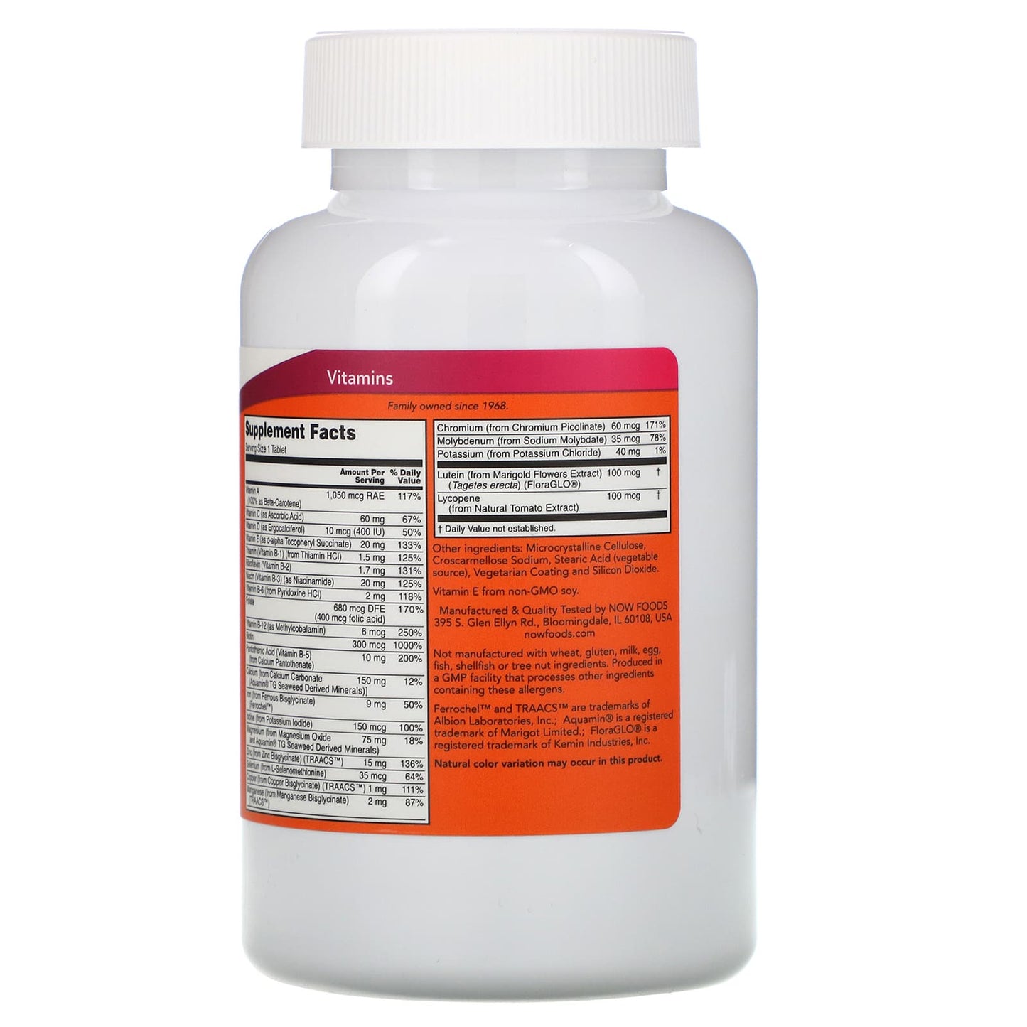 Now Foods, DAILY VITS MULTI, 250 Tablets UPC 733739037718 | HiLife Vitamins