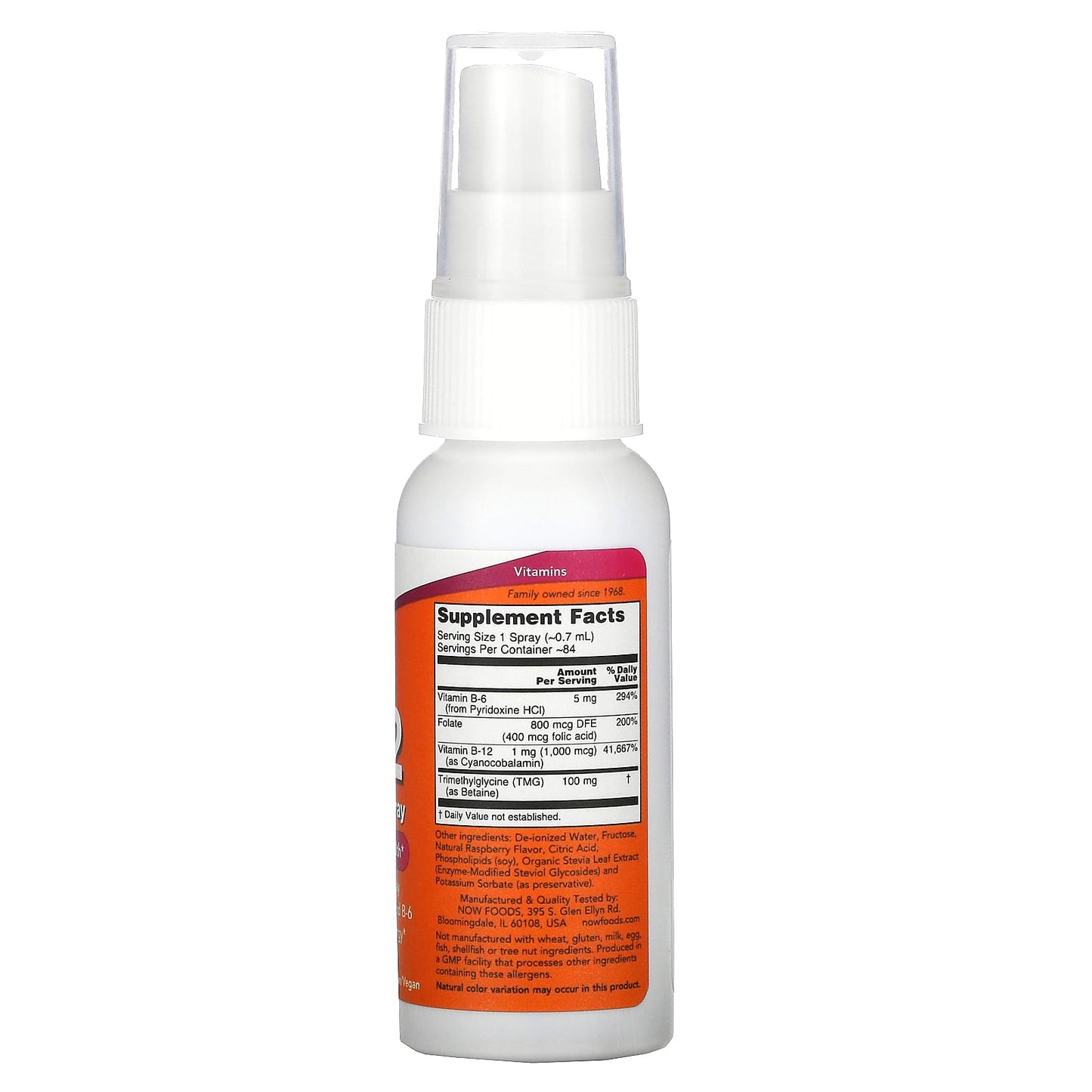 Now Foods, B-12 Lipospray, 2 OZ OZ UPC 733739039101 | HiLife Vitamins