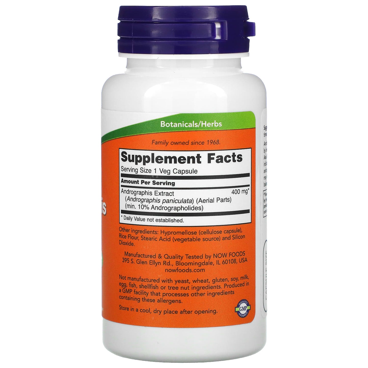 Now Foods, Andrographis Extract 400 mg, 90 Veg Capsules UPC 733739045911 | HiLife Vitamins