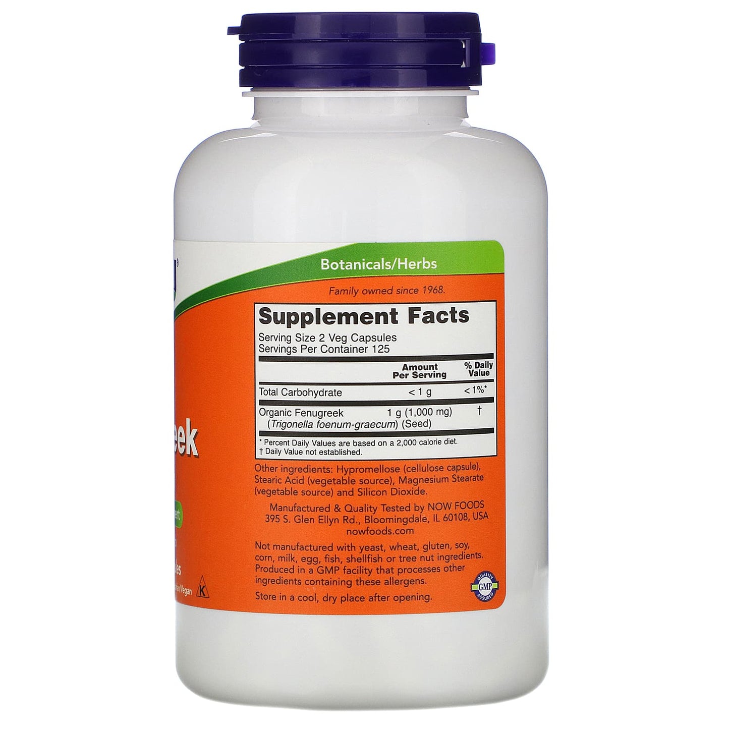 Now Foods, Fenugreek, 500 mg, 250 Caps UPC 733739046789 | HiLife Vitamins