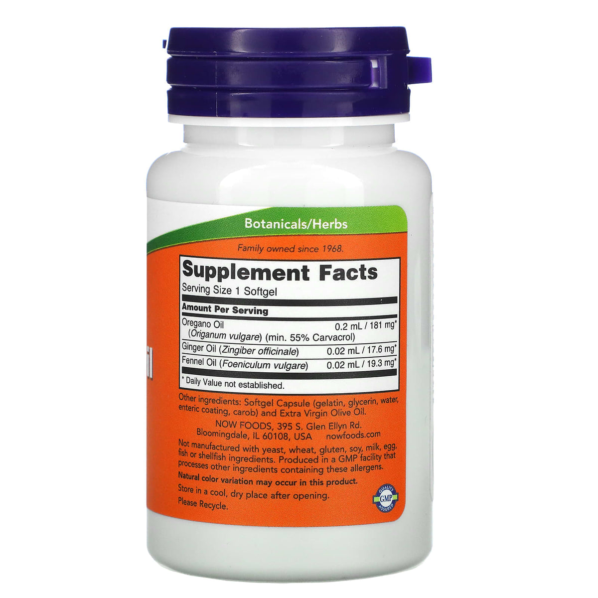 Now Foods, Oregano Oil Enteric Coated, 90 Softgels UPC 733739047328 | Hilife Vitamins