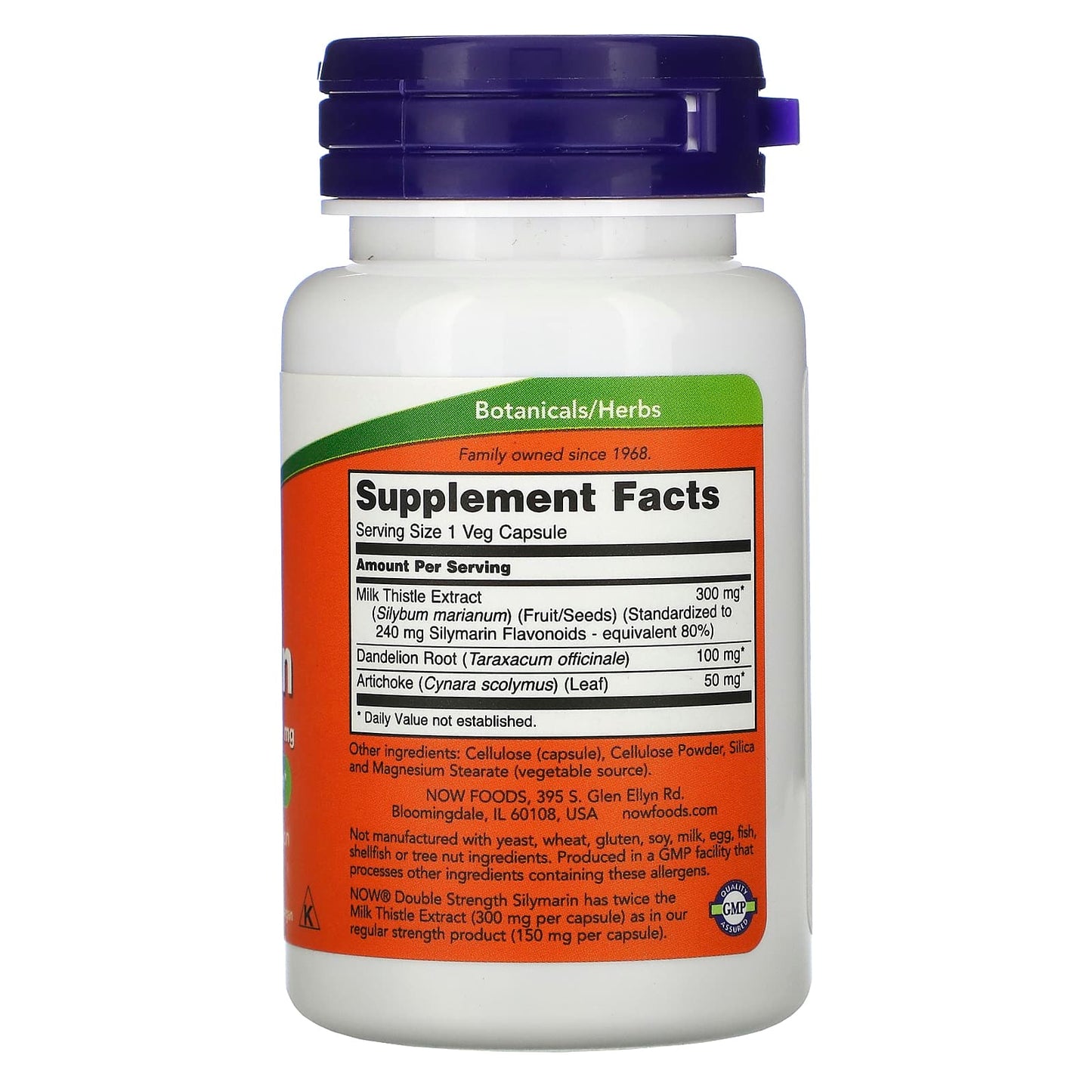 Now Foods, Silymarin 2x 300mg, 50 Vegetarian Capsules UPC 733739047380 | HiLife Vitamins