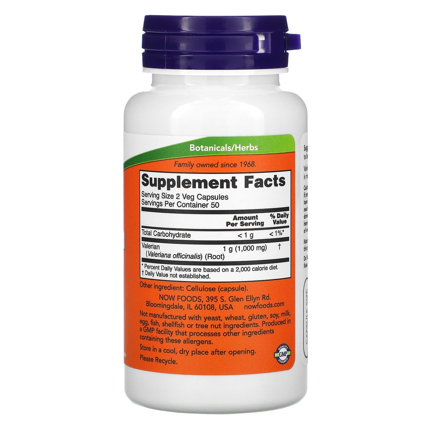 Now Foods, Valerian Root 500 mg, 100 Capsules UPC 733739047700 | HiLife Vitamins