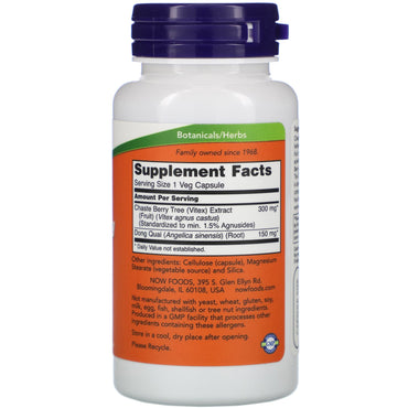 Now Foods, Vitex 300mg 10.5% New 90, 90 Vegetarian Capsules UPC 733739047731 | HiLife Vitamins