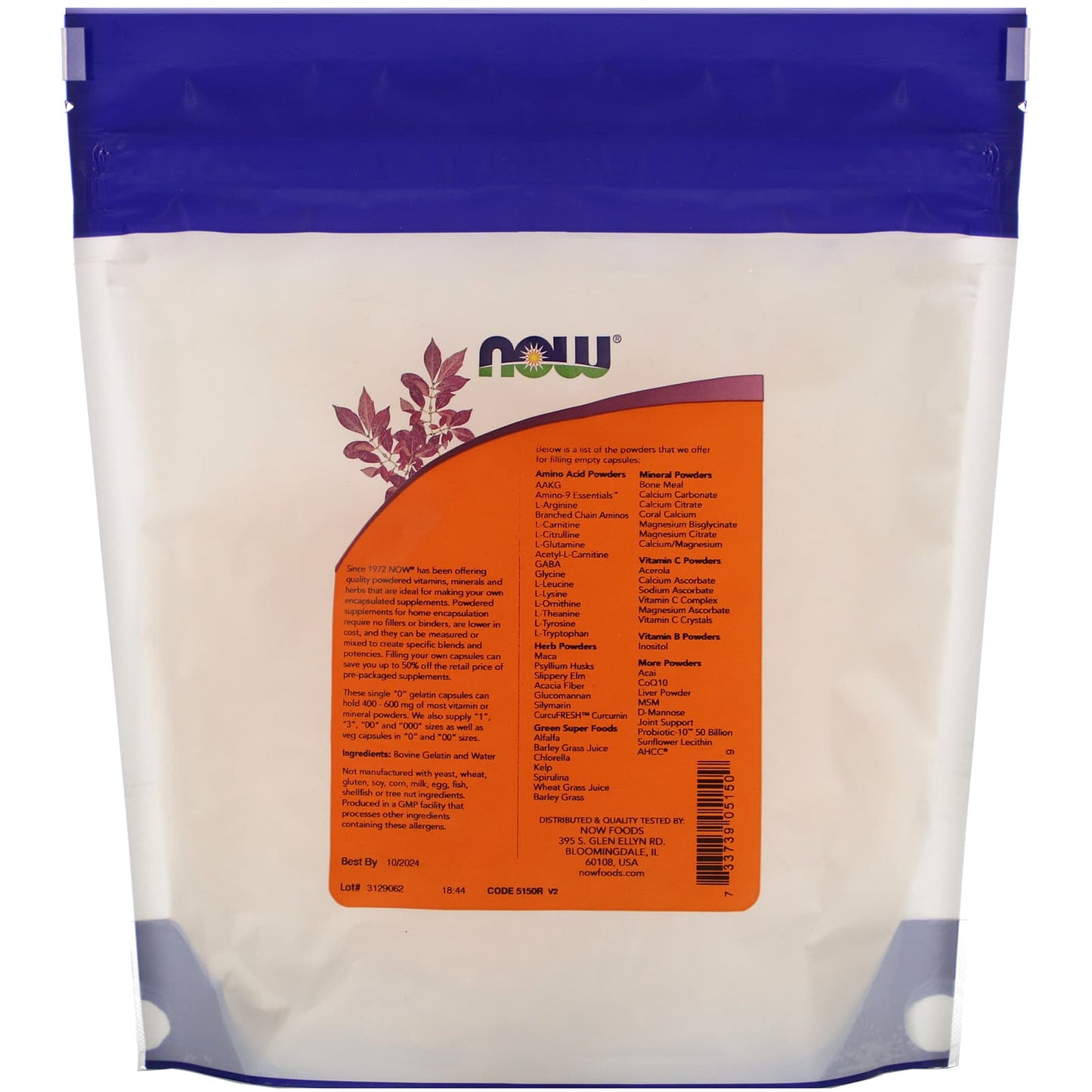 Now Foods, GEL '0', 1000 Capsules UPC 733739051509 | HiLife Vitamins