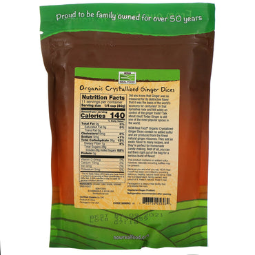 Now Foods, Ginger Dices- No, ORGANIC LB UPC 733739056962 | HiLife Vitamins