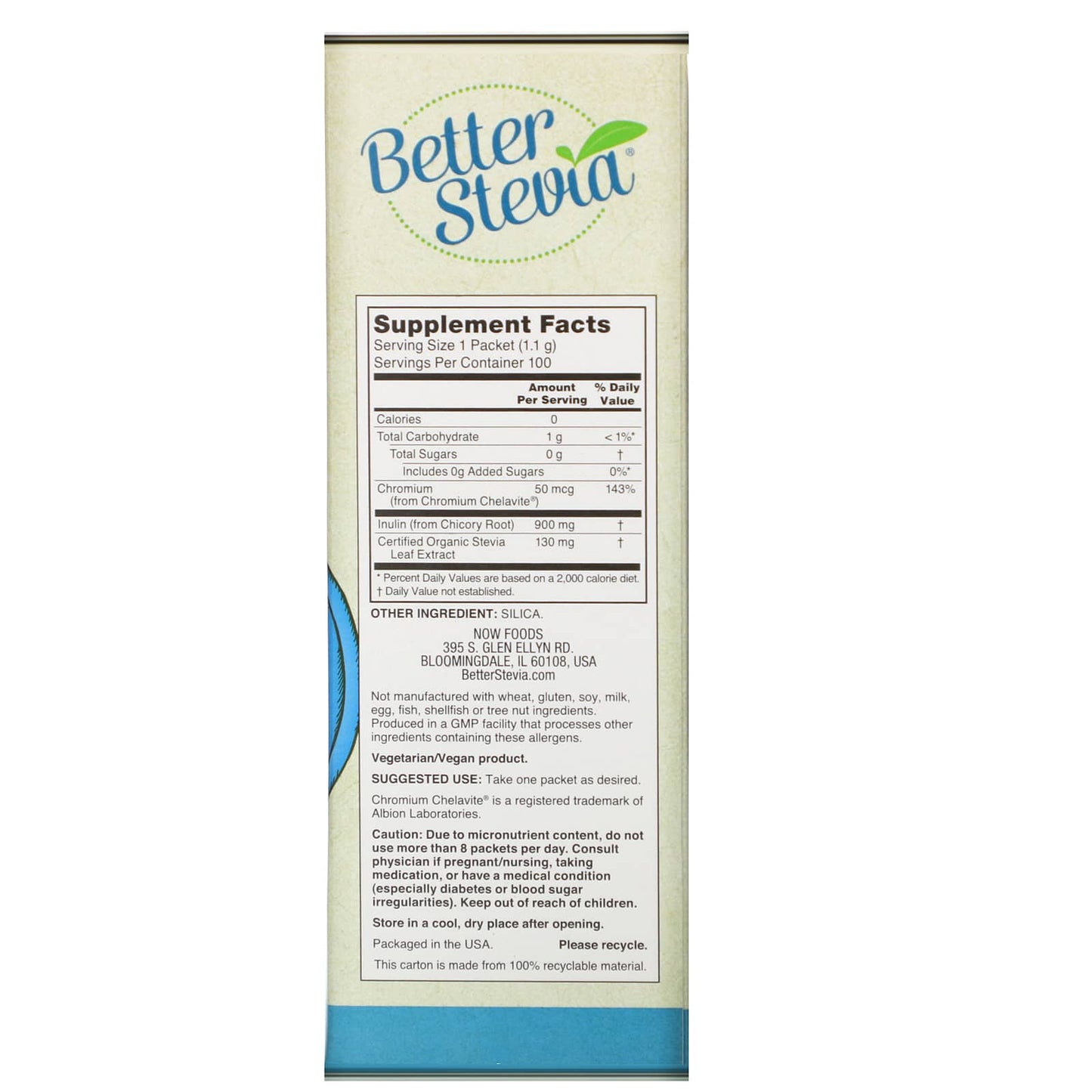 Now Foods, Betterstevia Balance Packets, 100 box UPC 733739069689 | HiLife Vitamins