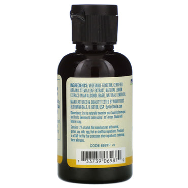 Now Foods, Betterstevia Lemon Twist, 2 OZ Liquid UPC 733739069870 | HiLife Vitamins