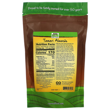 Now Foods, Tamari Almonds, 7 OZ OZ UPC 733739070265 | HiLife Vitamins