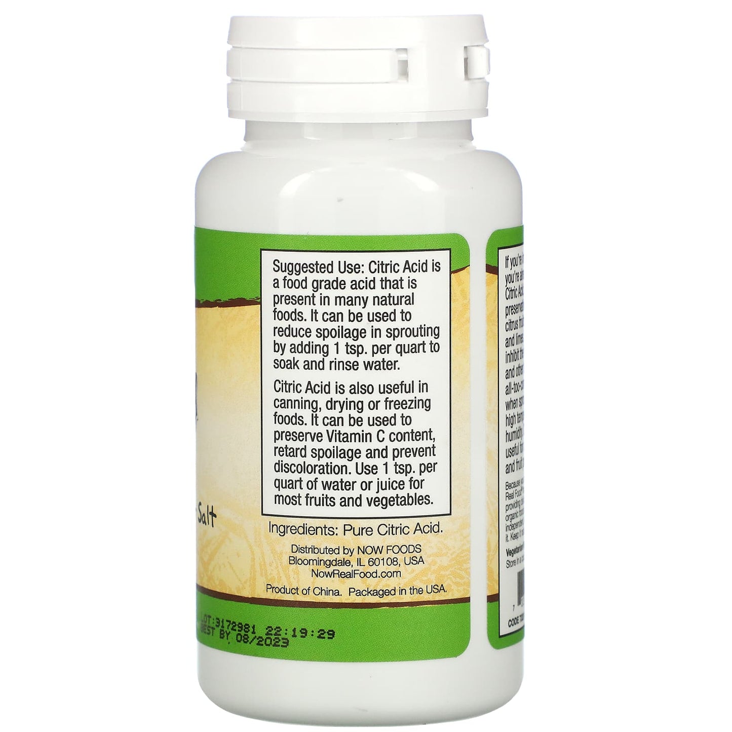 Now Foods, Citric Acid, 4 OZ OZ UPC 733739073204 | HiLife Vitamins