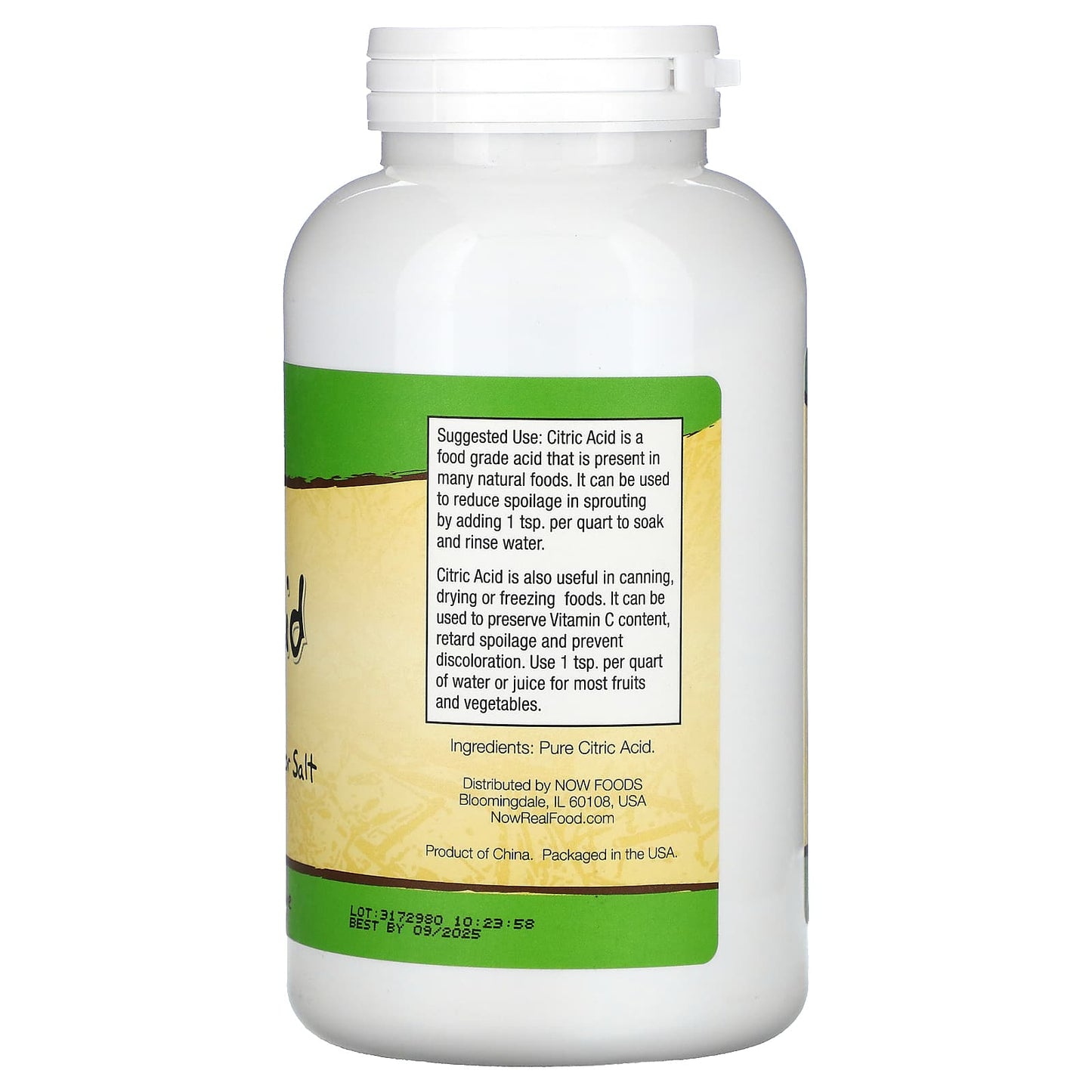 Now Foods, Citric Acid, 1 lb. Powder UPC 733739073211 | HiLife Vitamins
