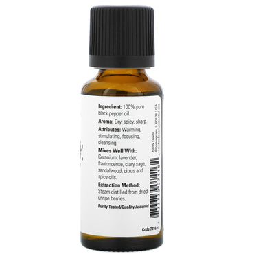 Now Foods, Black Pepper Oil, 1 Fl. Oz UPC 733739074164 | HiLife Vitamins