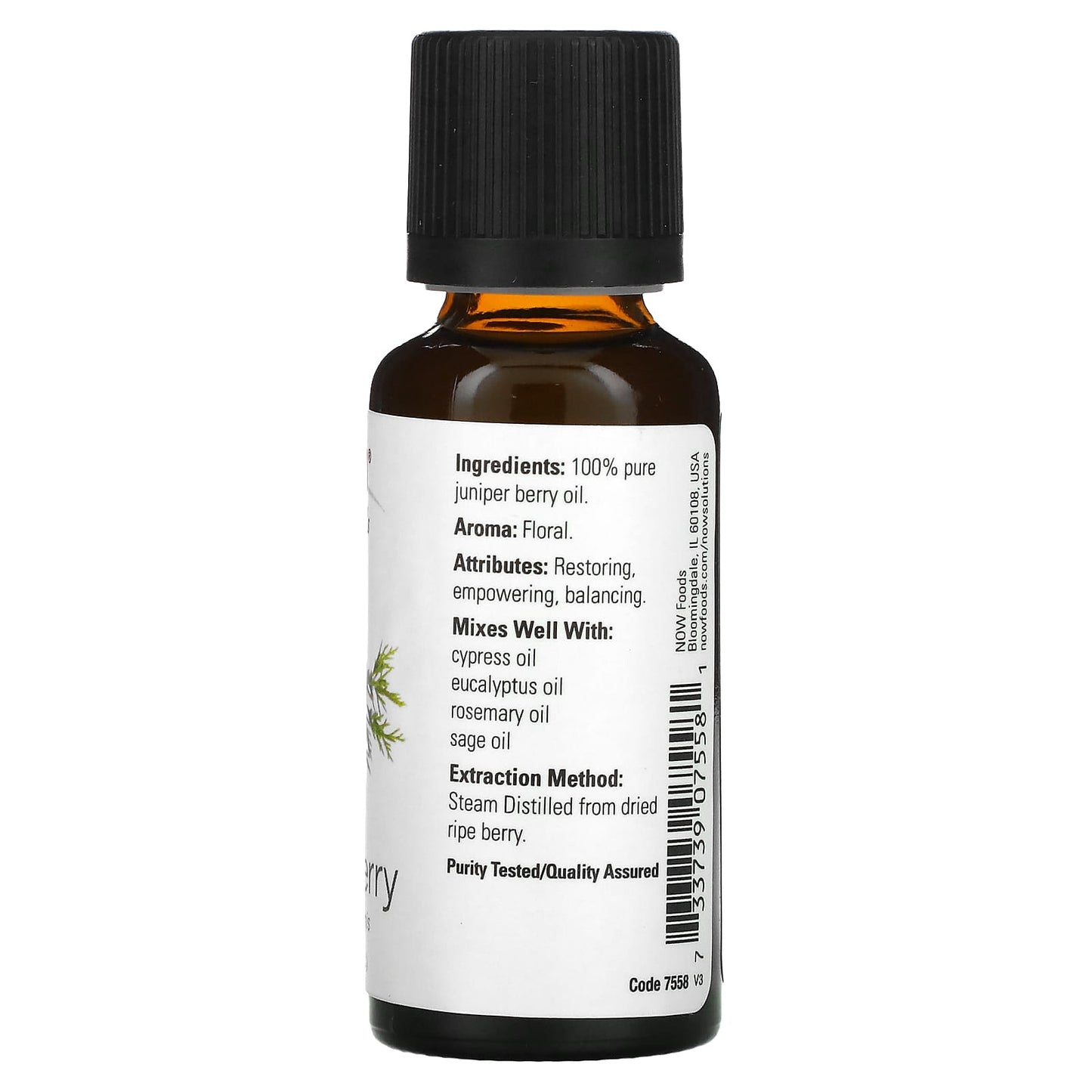 Now Foods, Juniper Berry Oil, 1 Fl. Oz UPC 733739075581 | HiLife Vitamins