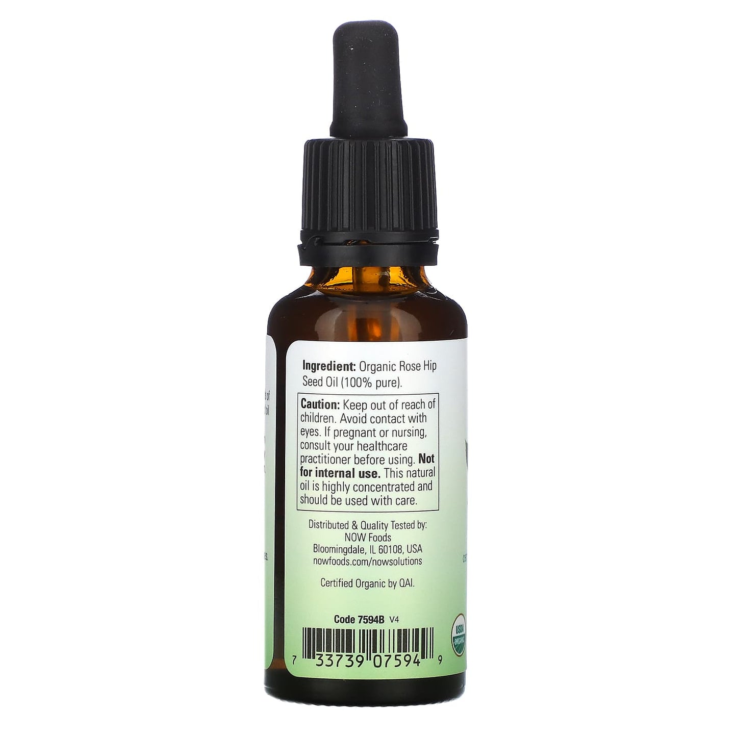 Now Foods, Organic Rose Hip Seed Oil, 1 OZ oil UPC 733739075949 | HiLife Vitamins