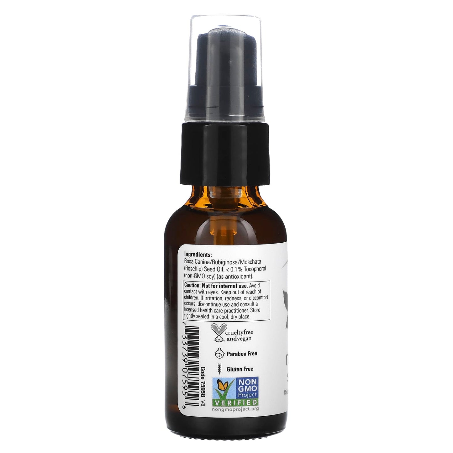 Now Foods, Rose Hip Seed Oil, 1 Fl Oz UPC 733739075956 | HiLife Vitamins