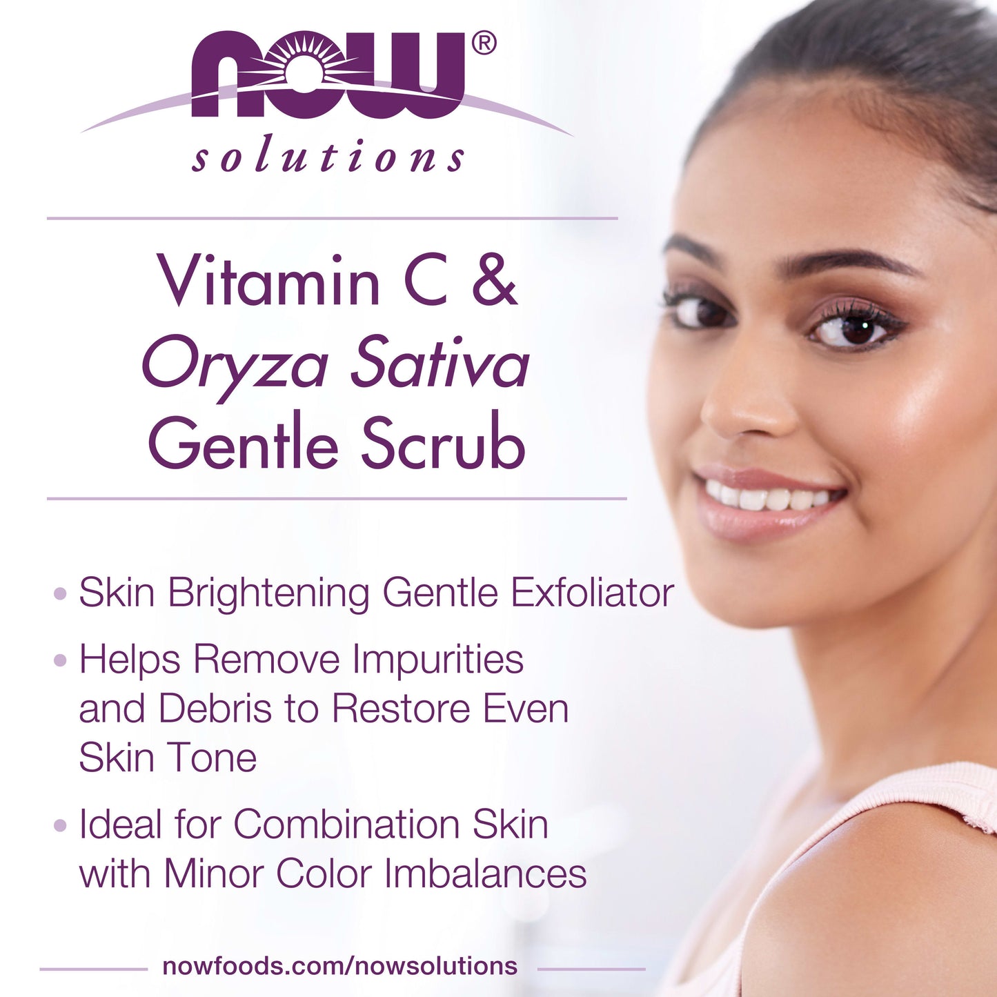 Now Foods, Vitamin C & Oryza Sativa Gentle Scrub, 4 OZ OZ UPC 733739079985 | HiLife Vitamins
