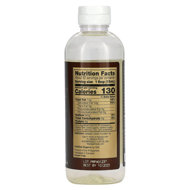 Now Foods, Ellyndale Organics, Organic Liquid Coconut Oil, Pure Coconut, 16 Oz UPC 854273005206 | HiLife Vitamins