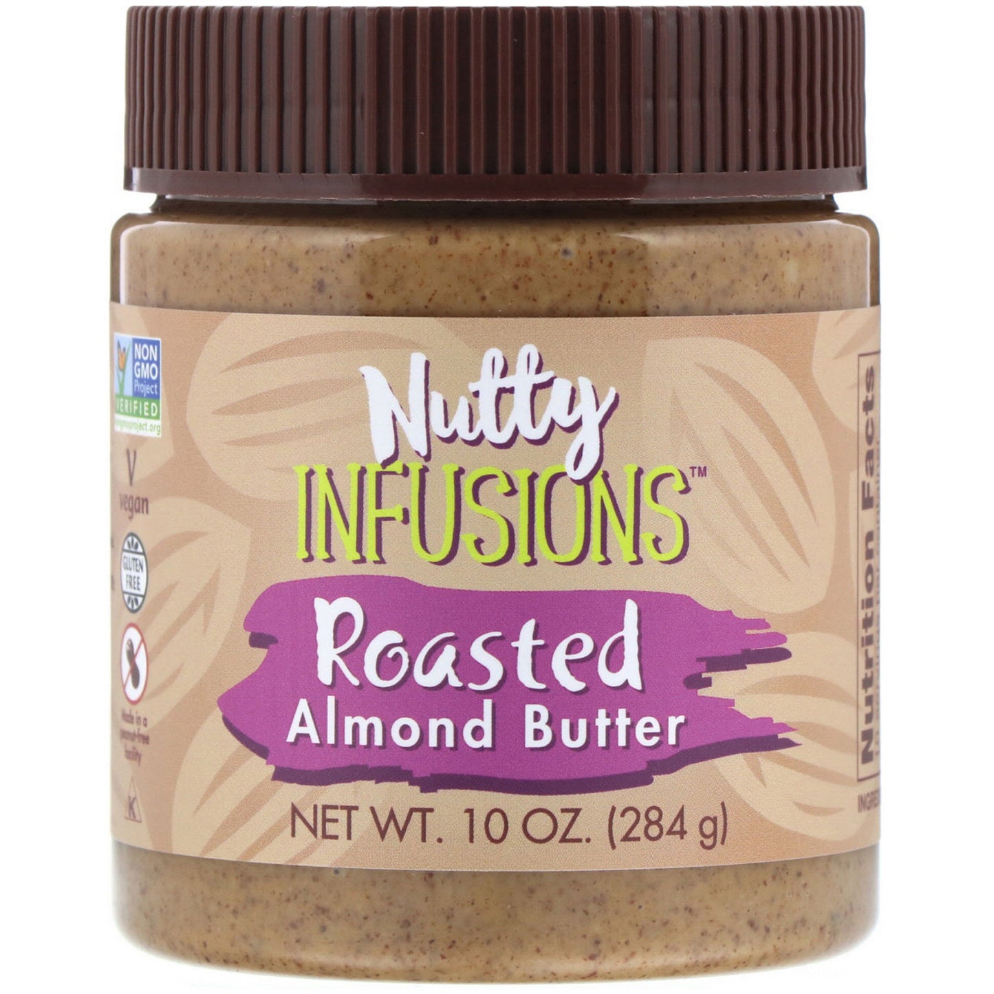 Now Foods, Nutty Infusions, Roasted Almond Butter, 10 Oz UPC 854273005459 | HiLife Vitamins