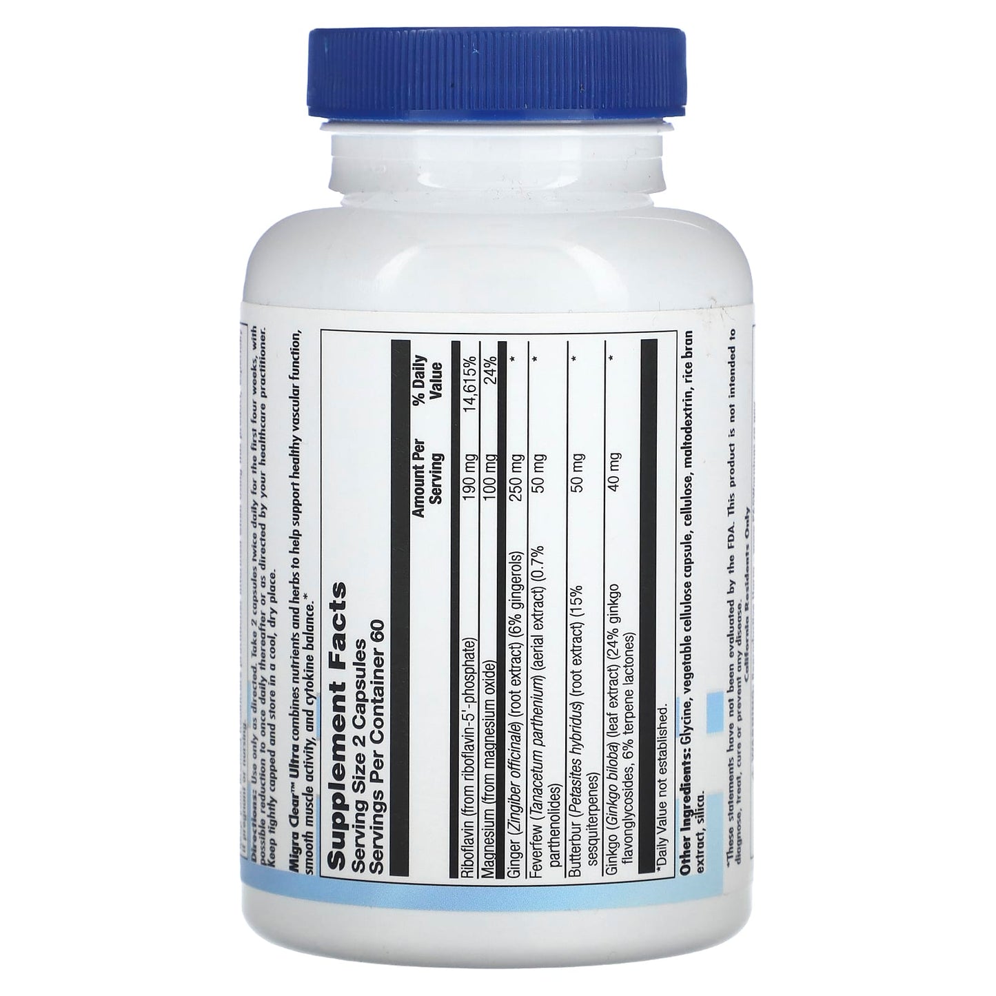 Nutra BioGenesis, Migra-Clear Ultra, 120 Vegatable Capsules UPC 812806102280 | HiLife Vitamins