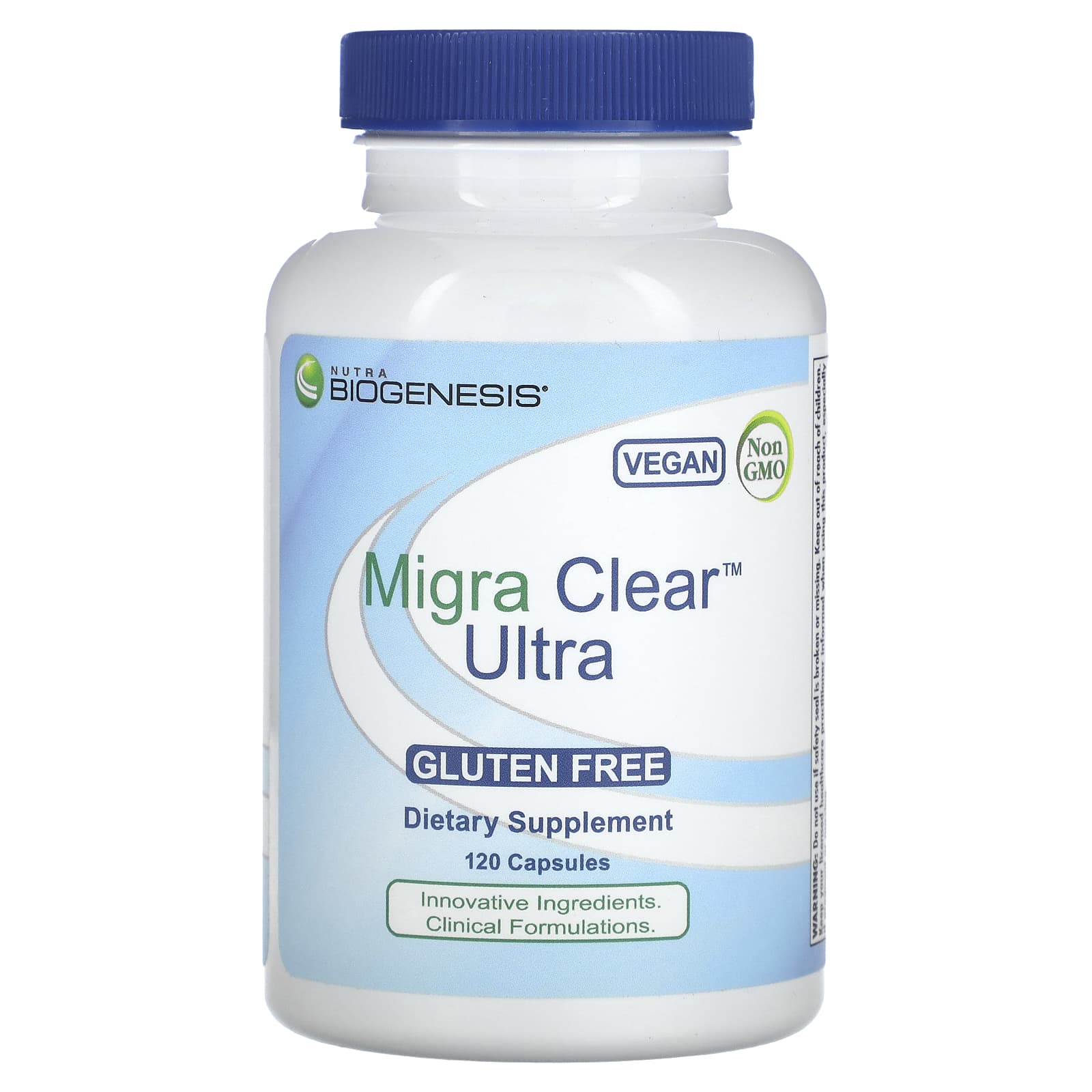 Nutra BioGenesis, Migra-Clear Ultra, 120 Vegatable Capsules UPC 812806102280 | HiLife Vitamins